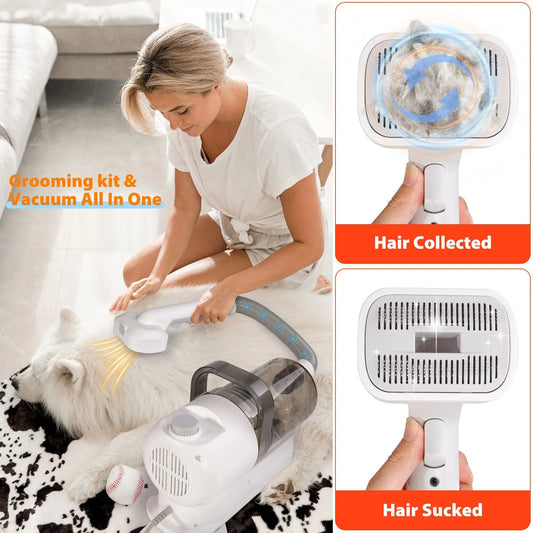 Dog Grooming Vacuum Pet Grooming Kit 2.3L Capacity Larger Pet Hair Dust Cup Dog Brush Vacuum for Pet Hair Vacuum Cleaner 4 IN 1